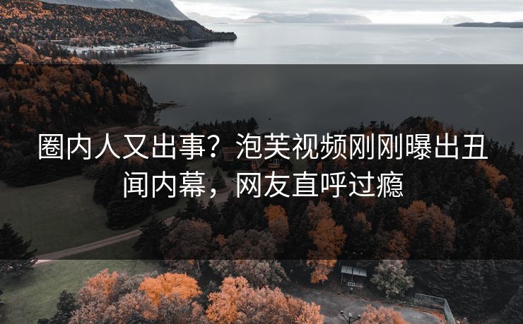 圈内人又出事？泡芙视频刚刚曝出丑闻内幕，网友直呼过瘾